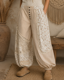 POL Meadow Patchwork Crochet Jogger Pants