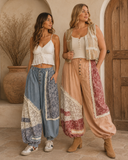 POL Meadow Patchwork Crochet Jogger Pants