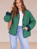 POL Reversible Quilted Plaid Jacket