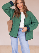 POL Reversible Quilted Plaid Jacket