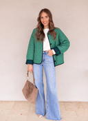 POL Reversible Quilted Plaid Jacket