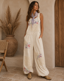 POL Wildflower Patchwork Overall Jumpsuit