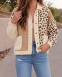 POL Floral Print Contrast Color Block Quilted Jacket