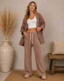POL Long Sleeve Pockets Solid Sweater Cardigan