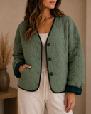 POL Reversible Quilted Plaid Jacket