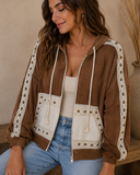 POL Studded Trim Gauze Hoodie
