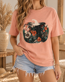 Peach Fall Floral Pumpkin Graphic Tee