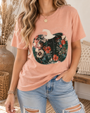 Peach Fall Floral Pumpkin Graphic Tee
