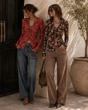 Petalwood Mesh Dreamer Button Sheer Long Sleeve Top