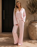 Pink Satin Pajama Set