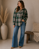 Plaid Flap Pocket Oversized Shacket