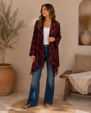Plaid Long Sleeve Kimono