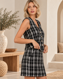 Plaid Tweed Tailored Vest