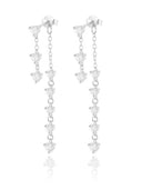 Sterling Silver Cubic Zirconia Geometric Dainty Drop Earrings-Earrings-Krush Kandy, Women's Online Fashion Boutique Located in Phoenix, Arizona (Scottsdale Area)