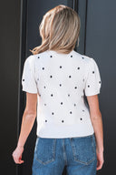Sweet Spot Elegant Polka Dot Bubble Short Sleeve