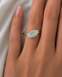 Prism Dew Teardrop Opal Ring