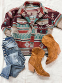 Boho Aztec Jacket-Jackets-Krush Kandy, Women's Online Fashion Boutique Located in Phoenix, Arizona (Scottsdale Area)