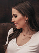 Krush Kouture: Hammered Hoop Earrings with Charm-Hoop Earrings-Rae Collective, Women's Online Fashion Boutique Located in Phoenix, Arizona (Scottsdale Area)