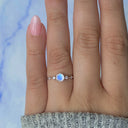 Moonlit Halo Moonstone Ring