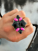 Electra Neon Opal & Black Onyx Cluster Ring-Rae Collective, Women's Online Fashion Boutique Located in Phoenix, Arizona (Scottsdale Area)