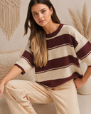 Charming Stripe Half Sleeve Top