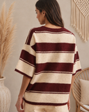 Harbor Stripe Half Sleeve Knit Sweater