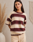 Harbor Stripe Half Sleeve Knit Sweater