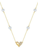 Pearl Geometric Minimalist Heart Necklace-Necklaces-Krush Kandy, Women's Online Fashion Boutique Located in Phoenix, Arizona (Scottsdale Area)