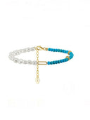 Natural Stone & Pearl Beaded Bracelet-Bracelets-Krush Kandy, Women's Online Fashion Boutique Located in Phoenix, Arizona (Scottsdale Area)
