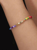 Multi Color & Pearl Beaded Bracelet-Bracelets-Krush Kandy, Women's Online Fashion Boutique Located in Phoenix, Arizona (Scottsdale Area)