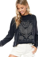 Free Bird Mineral Wash Graphic Long Sleeve | 2 Colors PREORDER OPEN-Long Sleeve Tops-Krush Kandy, Women's Online Fashion Boutique Located in Phoenix, Arizona (Scottsdale Area)