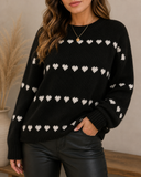 Red Heart Valentine Long Sleeve Knit Sweater