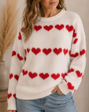 Red Heart Valentine Long Sleeve Knit Sweater