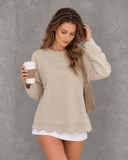 Elowen Scallop Edge Relaxed Crewneck Sweatshirt