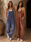 Relaxed Fit Mineral Washed Jumpsuit