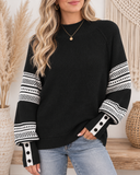 Retro Grid Waffle Knit Sweater