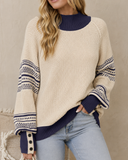 Retro Grid Waffle Knit Sweater