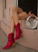 Rhinestone Rodeo Stacked Heel Cowboy Boots