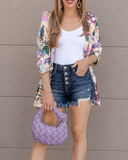 Risen Krissy Button Fly Frayed Hem Denim Shorts