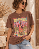 Rock Roll World Tour Leopard Graphic Top