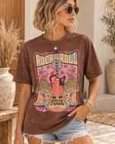 Rock Roll World Tour Leopard Graphic Top