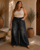 Rosewood Rebel Wide Leg Pearl Denim Pants