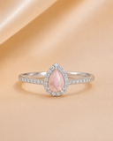 Rosy Moon Halo Ring
