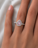 Rosy Moon Halo Ring