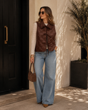 Stone-Washed Cotton Zip Vest