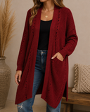 (S-2X, 4 Colors!) Drop Sleeve Cable Knit Cardigan