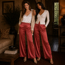 SATIN STRAIGHT LEG PANTS