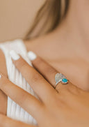EXCLUSIVE: Free Spirit Sterling Silver Turquoise Ring-Band Rings-Rae Collective, Women's Online Fashion Boutique Located in Phoenix, Arizona (Scottsdale Area)