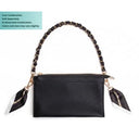 Chic Twist Scarf Chain Bag Strap - Black / Gold Chain Print
