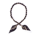 Chic Twist Scarf Chain Bag Strap - Black / Gold Chain Print